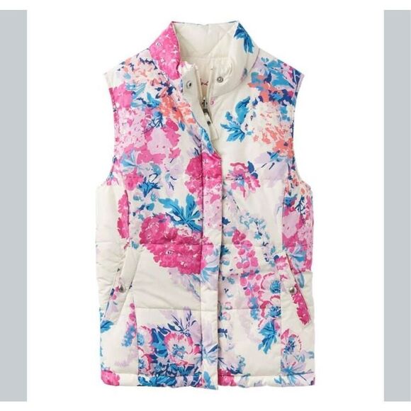 Joulet Reversible Floral/Cream Puffer Vest - Picture 2 of 10